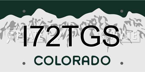 I72TGS Colorado License Plate