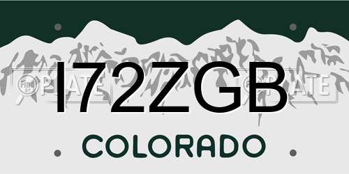 I72ZGB Colorado License Plate