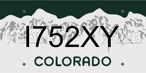 I752XY Colorado License Plate