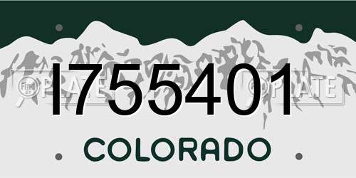 I755401 Colorado License Plate