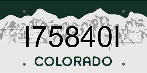 I75840I Colorado License Plate