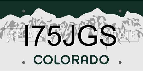 I75JGS Colorado License Plate