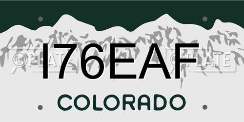 I76EAF Colorado License Plate
