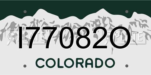 I77082O Colorado License Plate