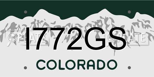 I772GS Colorado License Plate