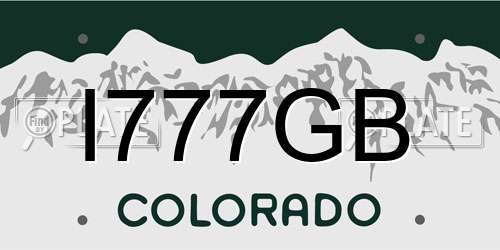 I777GB Colorado License Plate
