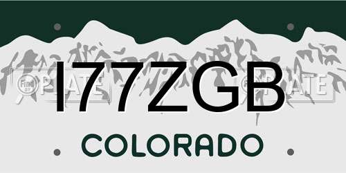 I77ZGB Colorado License Plate