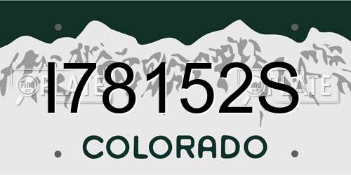 I78152S Colorado License Plate