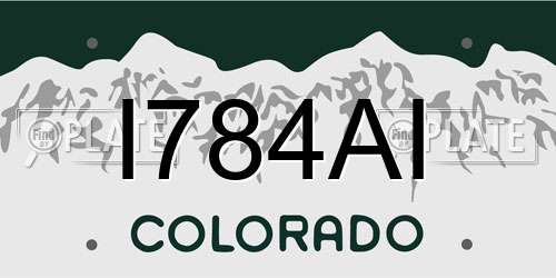 I784AI Colorado License Plate
