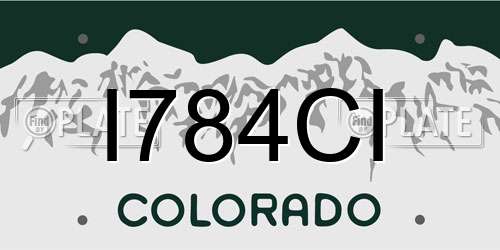 I784CI Colorado License Plate