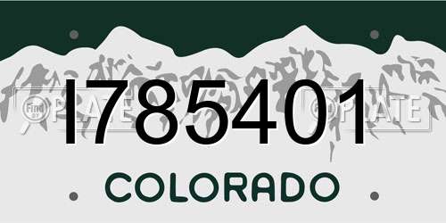 I785401 Colorado License Plate