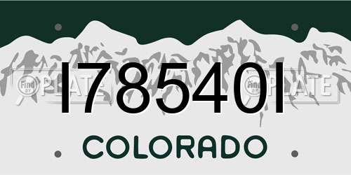 I78540I Colorado License Plate