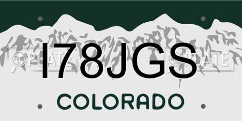 I78JGS Colorado License Plate