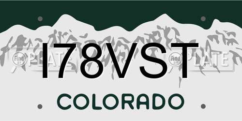 I78VST Colorado License Plate