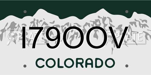 I79OOV Colorado License Plate