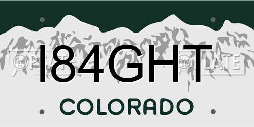 I84GHT Colorado License Plate