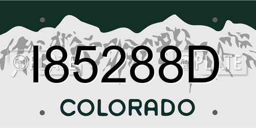 I85288D Colorado License Plate