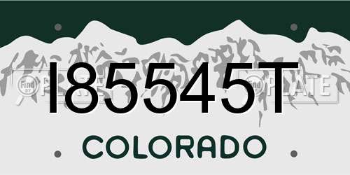 I85545T Colorado License Plate