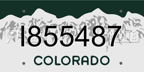 I855487 Colorado License Plate