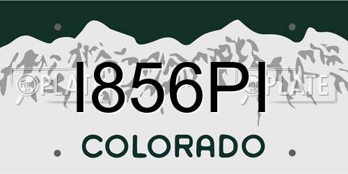 I856PI Colorado License Plate