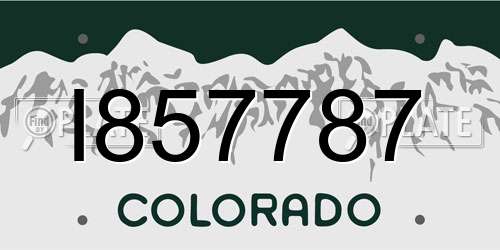 I857787 Colorado License Plate