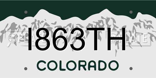 I863TH Colorado License Plate