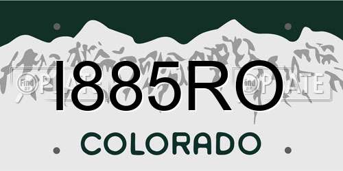 I885RO Colorado License Plate