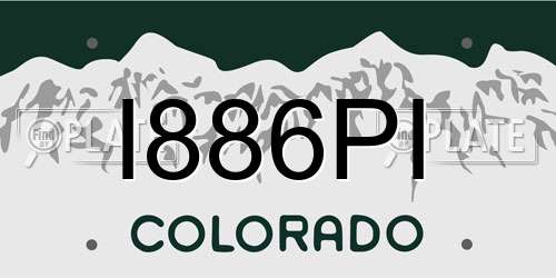 I886PI Colorado License Plate