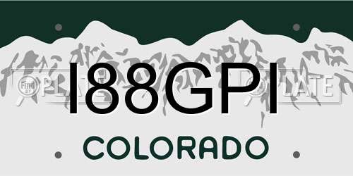 I88GPI Colorado License Plate