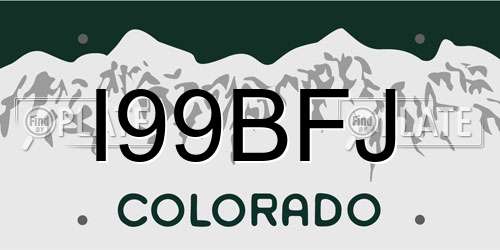 I99BFJ Colorado License Plate