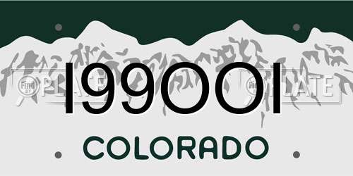 I99OOI Colorado License Plate