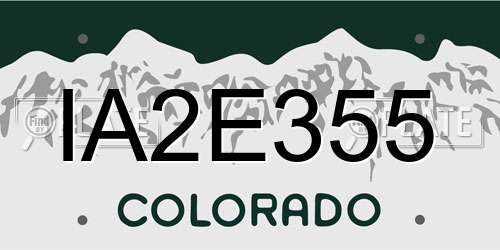 IA2E355 Colorado License Plate