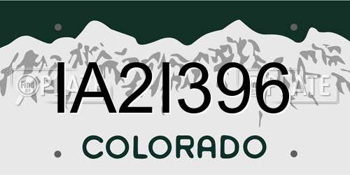 IA2I396 Colorado License Plate