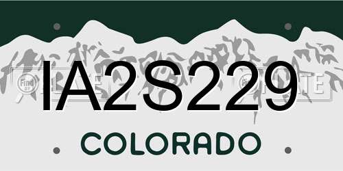 IA2S229 Colorado License Plate