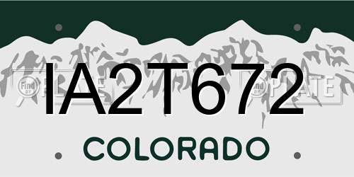 IA2T672 Colorado License Plate