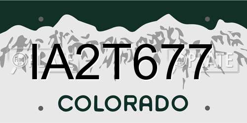 IA2T677 Colorado License Plate