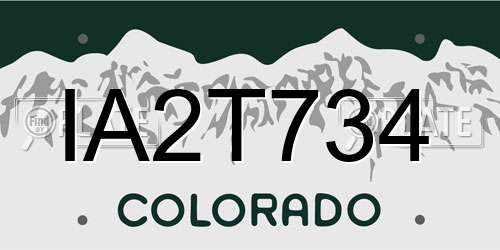 IA2T734 Colorado License Plate