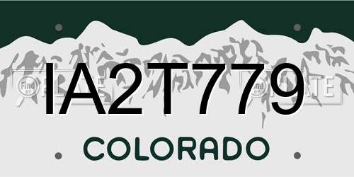IA2T779 Colorado License Plate