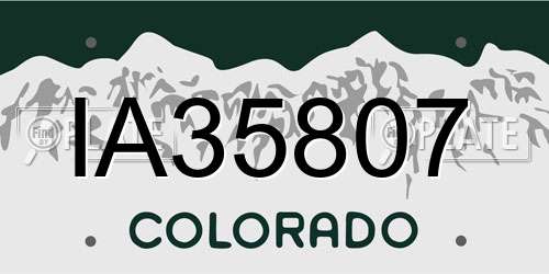 IA35807 Colorado License Plate