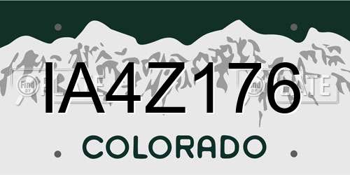 IA4Z176 Colorado License Plate