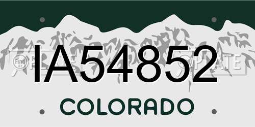 IA54852 Colorado License Plate