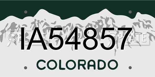 IA54857 Colorado License Plate