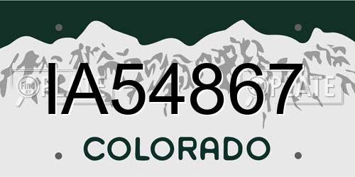 IA54867 Colorado License Plate