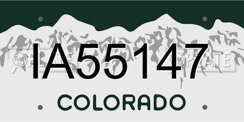 IA55147 Colorado License Plate
