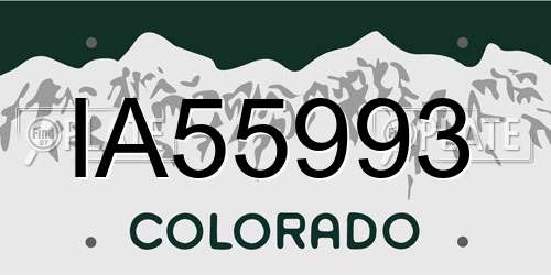IA55993 Colorado License Plate