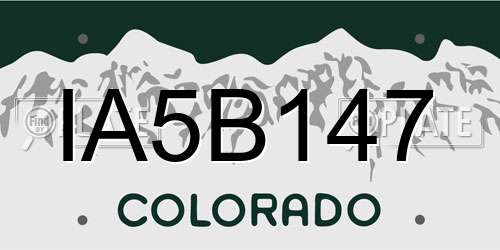 IA5B147 Colorado License Plate