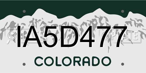 IA5D477 Colorado License Plate