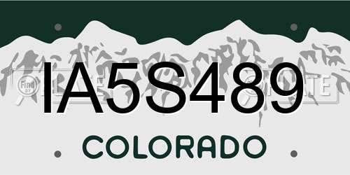 IA5S489 Colorado License Plate