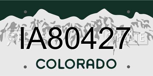 IA80427 Colorado License Plate