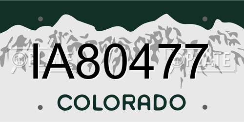 IA80477 Colorado License Plate